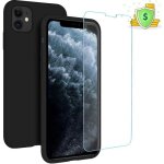 Coque iphone 11 noir coque apple en silicone liquide avec protecteur dcran gratuit housse protective ...