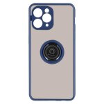 Coque de protection - iphone - 11 pro - bi - mati�re - bague de maintien - bleu nuit