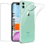 Coque iphone 11 transparente + verre tremp� �cran protecteur souple �tui protection bumper housse clair ...