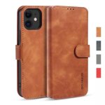 Coque iphone 12cuir premium tui de protection portefeuille stand tpu bumper housse pour iphone 12 - ...