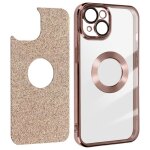Coque iphone 14 paillette rose gold coque