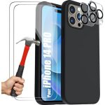 Coque pour iphone 14 pro (61) tpu noir + 3 verres trempés et 2 protections caméra arrière Coque pour iphone 14 pro (61) tpu noir + 3 verres trempés et 2 protections caméra arrière