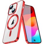 Coque de protection - booling - pour iphone 15 - antichoc - compatible chargeurs sans fil - rouge brillant ...