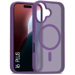 Coque de protection - pour iphone - 16 plus - violet fonc - recharge sans fil - rigide et souple
