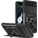 Coque kal pour google pixel 8 pro�tui antichute avec cache cam�ra coulissant et support rotatifnoir