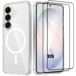 Coque magn�tique - booling - pour samsung galaxy s26 - antichoc transparent - 2 verres tremp�s