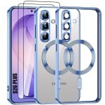 Coque magn�tique - booling - pour samsung galaxy s26 ultra - tpu transparent contour bleu - 2 vitre