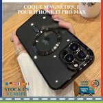 Coque magn�tique premium iphone 13 pro max ? noir fine & antichoc