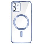 Coque magsafe - apple - iphone 12 - silicone - chromé - bleu Coque magsafe - apple - iphone 12 - silicone - chromé - bleu