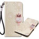 Coque note 20 ultra tui en cuir coque avec dragonne brillant flip portefeuille housse motif hibou glitter ...