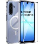 Coque de protection pour samsung galaxy a17 2 vitres verre tremp� compatible magsafe transparent