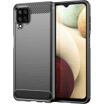 Coque pour samsung galaxy a12 / m12 housse premium tpu souple texture fibre de carbone etui protection ...
