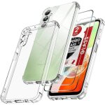 Coque pour smartphone - samsung - galaxy a14 - 4 coins renforcs - 2 verres tremps - silicone transparent ...