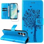 Coque pour samsung galaxy a16 4g / 5g etui coque portefeuille cuir avec verre tremp� motif porte carte ...