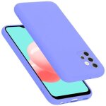 Coque pour samsung galaxy a32 4g housse en liquid light purple etui case cover protection en silicone ...