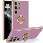 Coque - booling - pour samsung galaxy s22 ultra - antichoc - support rotatif - violet