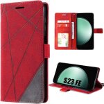 Coque pour samsung galaxy s23 fe protection antichoc en cuir pu rtro avec porte - cartes et fonction ...