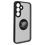 Coque pour smartphone - avizar - samsung galaxy s24 plus - bague m�tallique - noir - anti - traces