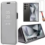 Coque - booling - pour samsung galaxy s24 ultra - argent� - verres tremp�s - protection - 2 film protection ...