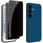 Coque pour samsung galaxy s26 5g + 2 verres tremp� anti espion - etui housse bleu vitre anti espion priv� ...