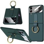 Coque pour samsung galaxy z flip 3 - marque - modle - antichoc - support intgr - couleur verte