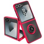 Coque pour samsung galaxy z flip 6 - avizar - rouge - bague métallique support vidéo Coque pour samsung galaxy z flip 6 - avizar - rouge - bague métallique support vidéo