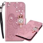 Coque samsung s20 fe 5g tui en cuir coque avec dragonne brillant flip portefeuille housse motif hibou ...