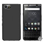 Coque silicone gel fine pour blackberry keyone + film ecran - noir