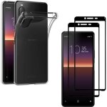 Coque pour sony xperia 10 ii - phonillico - transparente + 2 verres tremp bord noir