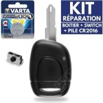 Coque de t�l�commande cl� plip pour renault scenic twingo clio megane + switch + pile cr2016 varta