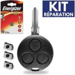 Coque de t�l�commande plip boitier pour cl� smart fortwo 450 + switch + 1 pile cr1225 energizer