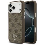 Coque telephone - bumper telephone guess 4g triangle logo magsafe - coque iphone 17 pro max (marron)
