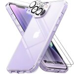 Coque tpu - transparent - iphone 14 plus - antichoc - 3 verres tremps - 2 protections objectif