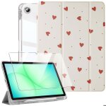Coque + verre tremp� pour samsung galaxy tab a9 plus / a11 plus protection antichoc - motif c?ur