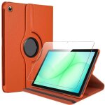 Coque + verre tremp� pour samsung galaxy tab a9 plus / a11 plus - protection rotation 360� - orange