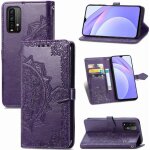 Coque xiaimi redmi 9t violet silicone en cuir mandala fleur avec dragonne lgre ultra - mince support ...
