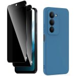 Coque pour xiaomi redmi 15 4g / 5g + 2 verres tremp� anti espion - etui housse bleu marine vitre anti ...