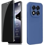 Coque pour xiaomi redmi note 14 pro 5g / poco x7 5g + verre tremp� anti espion - etui housse bleu vitre ...