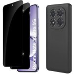 Coque pour xiaomi redmi note 15 pro 5g / poco x8 5g + 2 verres tremp� anti espion - etui housse noir ...