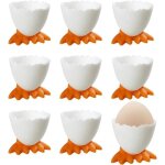 Coquetier - 9 pcs coquetiers amusants - polypropyl�ne - couleur blanche - original