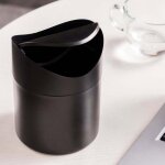 Corbeille de bureau noire avec couvercle � charni�re id�ale pour le bureau comme espace de rangement ...