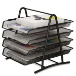 Corbeille  courrier organiseur de bureau 4 etages en maille mtallique tiroirs / bac  documents a4 ...