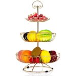 Corbeille à fruits - amoune - 3 niveaux - or - métal - design contemporain Corbeille à fruits - amoune - 3 niveaux - or - métal - design contemporain