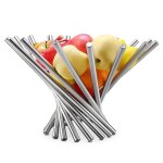 Corbeille fruit inox - 1 pcs panier pliable d�corative cuisine table - argent aucuneary