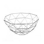 Corbeille � fruits en m�tal argent� g�om�trique