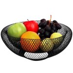 Corbeille � fruits - m�tal noir - 24 cm - design r�sistant - circulation de lair - multifonctionnelle ...