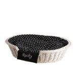 Corbeille - non spcifi - ovale - osier blanc - pour chien et chat - intrieur