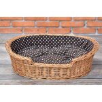 Corbeille panier ovale pour chien en osier buff