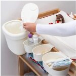 Corbeilles table  langer plastique blanc 27 x 23 x 26 cm lbq27
