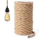 Corde electrique 2 noyaux - 5m fil �lectrique tissu cable electrique corde 2x0. 75mm� r�tro corde de ...